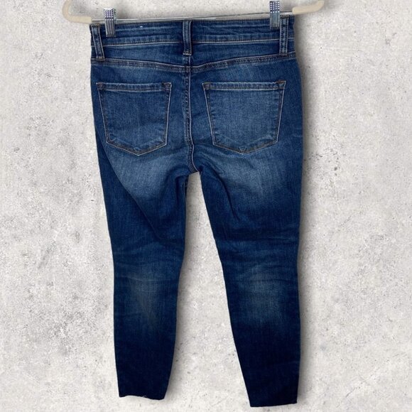 Nordstrom Distressed Jeans Raw Hem Crop Size 25 STS Blue Emma Mid Rise Denim - Picture 4 of 12